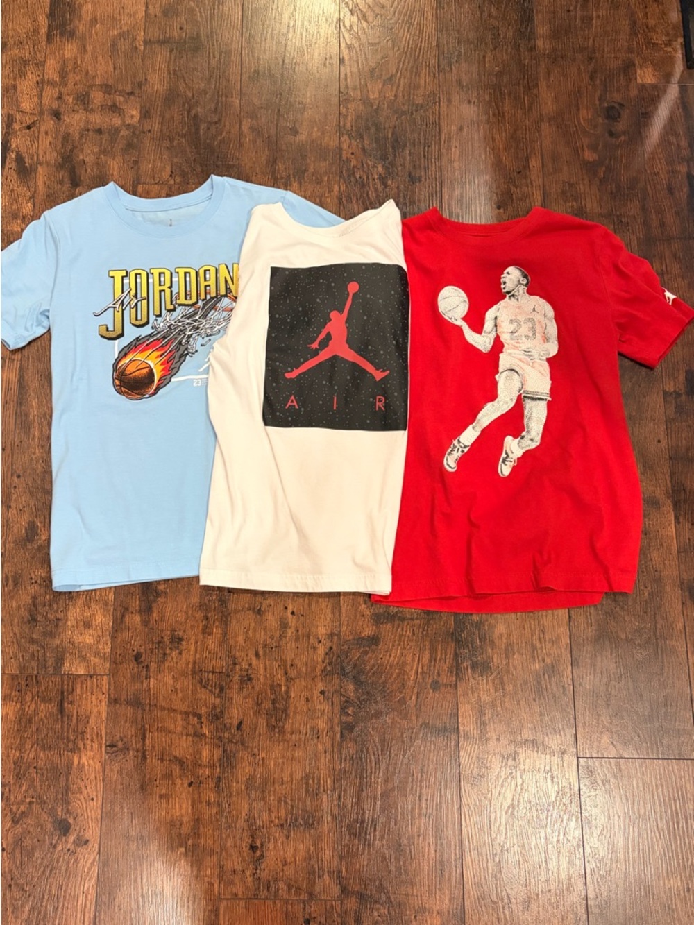 Jordan Kids Bundle Tees in Red, White and Light Blue